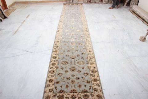 Jaipur Blue Runner Hand Knotted 27 X 140 Area Rug 905-135693 Image 1