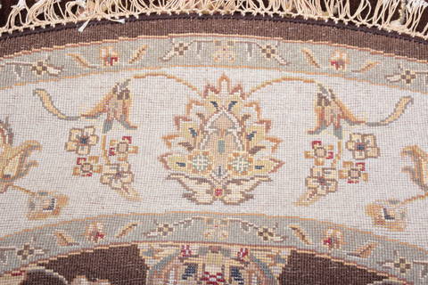 Jaipur Brown Round Hand Knotted 61 X 62 Area Rug 905-135717 Image 3