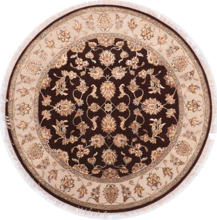 Jaipur Brown Round Hand Knotted 61 X 62 Area Rug 905-135717 Image 0