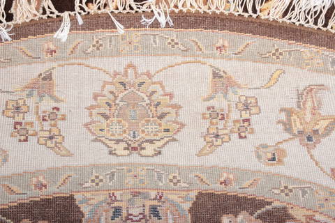 Jaipur Brown Round Hand Knotted 61 X 63 Area Rug 905-135718 Image 3