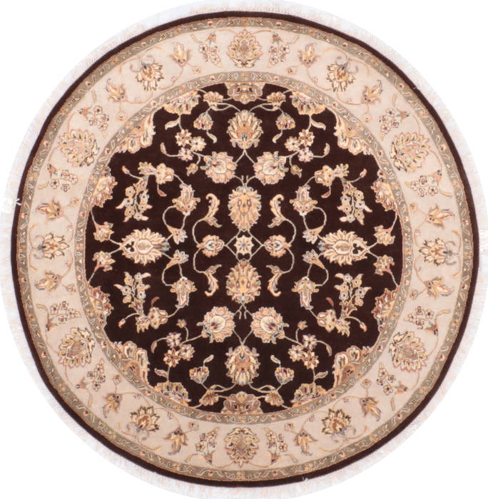 Jaipur Brown Round Hand Knotted 61 X 63 Area Rug 905-135718 Image 0