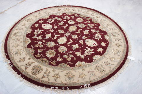 Jaipur Red Round Hand Knotted 60 X 60 Area Rug 905-135723 Image 1