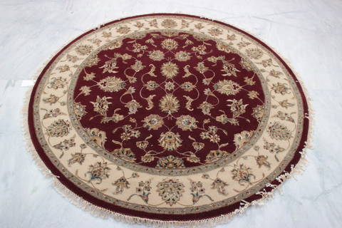 Jaipur Red Round Hand Knotted 60 X 60 Area Rug 905-135723 Image 2