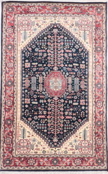 Indian Abadeh Blue Rectangle 4x6 ft Wool Carpet 135724