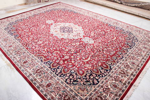 Mahi Red Hand Knotted 93 X 120 Area Rug 905-135743 Image 1
