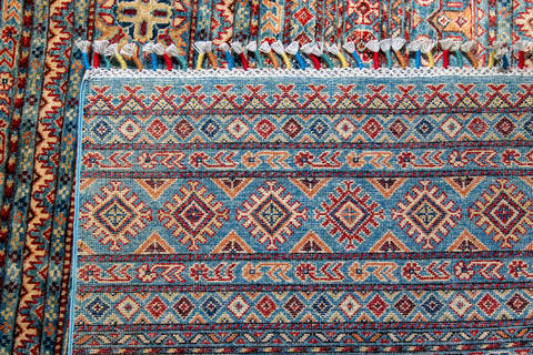 Geometric Blue Hand Knotted 59 X 78 Area Rug 700-135748 Image 7