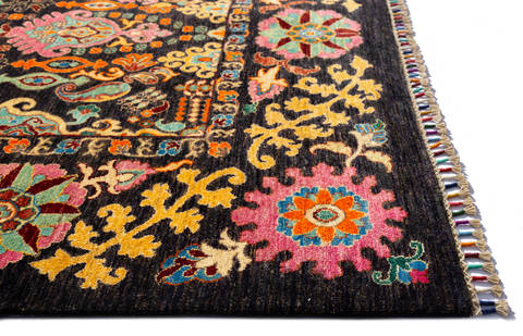 Chobi Black Hand Knotted 56 X 79 Area Rug 700-135765 Image 5