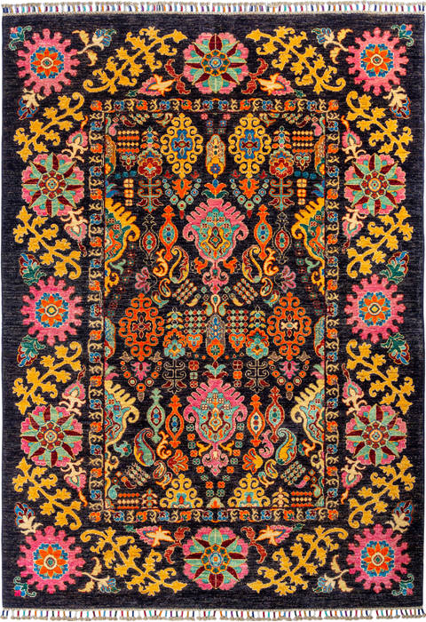 Chobi Black Hand Knotted 56 X 79 Area Rug 700-135765 Image 0