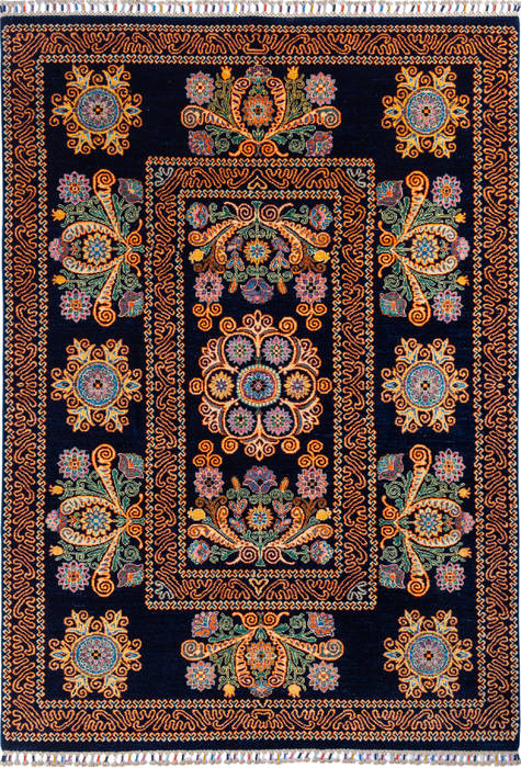 Chobi Black Hand Knotted 56 X 710 Area Rug 700-135768 Image 0