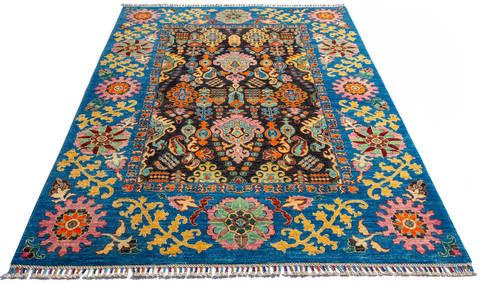 Chobi Black Hand Knotted 57 X 76 Area Rug 700-135774 Image 1
