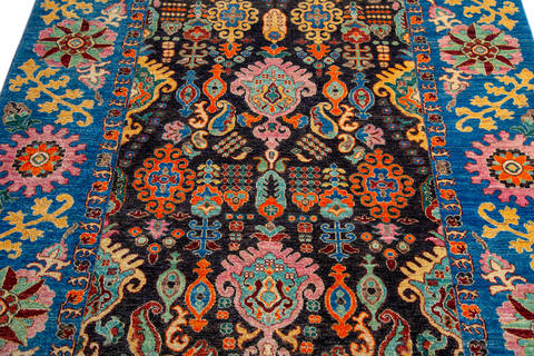 Chobi Black Hand Knotted 57 X 76 Area Rug 700-135774 Image 3