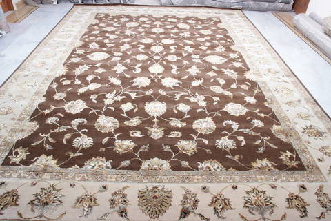 Jaipur Brown Hand Knotted 100 X 143 Area Rug 905-135786 Image 1