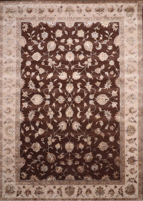 Jaipur Brown Hand Knotted 100 X 143 Area Rug 905-135786 Image 0
