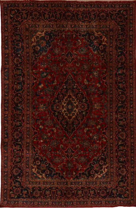 Kashan Red Hand Knotted 66 X 118 Area Rug 301-135802 Image 0