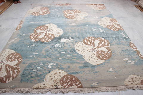 Jaipur Blue Hand Knotted 81 X 104 Area Rug 905-135814 Image 2