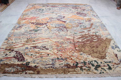 Jaipur Beige Hand Knotted 80 X 101 Area Rug 905-135818 Image 2