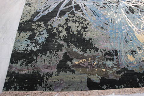 Jaipur Black Hand Knotted 711 X 103 Area Rug 905-135824 Image 1