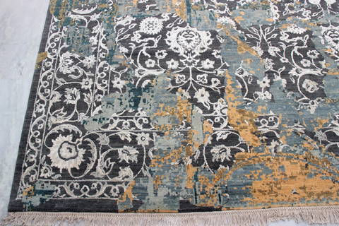 Jaipur Grey Hand Knotted 81 X 101 Area Rug 905-135828 Image 1