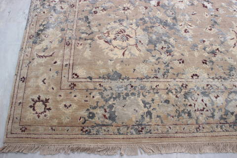 Jaipur Beige Hand Knotted 81 X 101 Area Rug 905-135829 Image 1