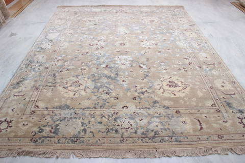 Jaipur Beige Hand Knotted 81 X 101 Area Rug 905-135829 Image 3