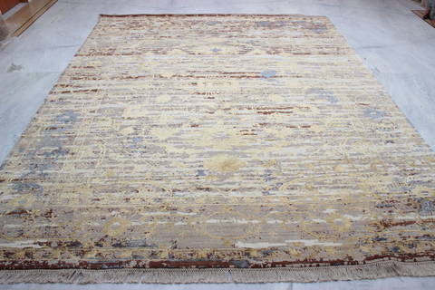 Jaipur Beige Hand Knotted 82 X 101 Area Rug 905-135830 Image 3