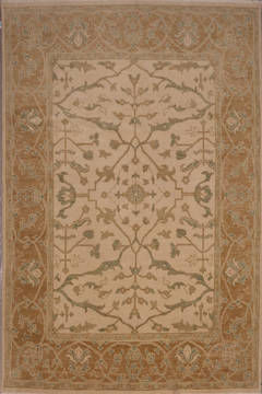 Oushak White Hand Knotted 9'1" X 11'11"  Area Rug 301-135841