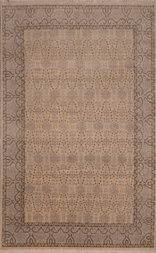 Indian Oushak Grey Rectangle 9x12 ft Wool Carpet 135842