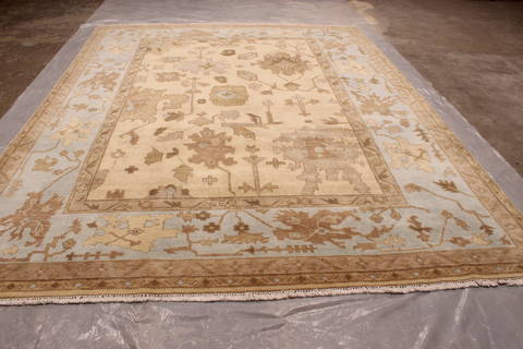 Oushak White Hand Knotted 90 X 119 Area Rug 301-135843 Image 1