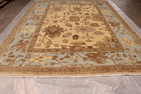 Oushak White Hand Knotted 90 X 119 Area Rug 301-135843 Image 2