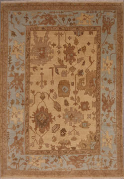 Oushak White Hand Knotted 9'0" X 11'9"  Area Rug 301-135843