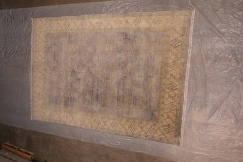 Oushak Grey Hand Knotted 89 X 119 Area Rug 301-135848 Image 8