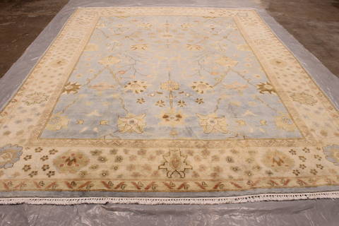 Oushak Blue Hand Knotted 810 X 117 Area Rug 301-135851 Image 1