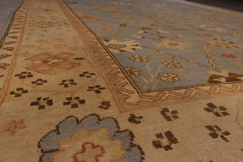 Oushak Blue Hand Knotted 810 X 117 Area Rug 301-135851 Image 4