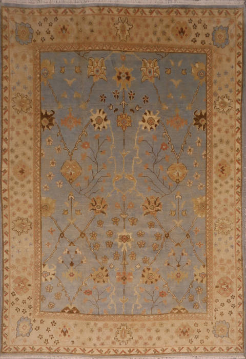 Oushak Blue Hand Knotted 810 X 117 Area Rug 301-135851 Image 0