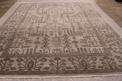 Oushak Grey Hand Knotted 90 X 120 Area Rug 301-135854 Image 1