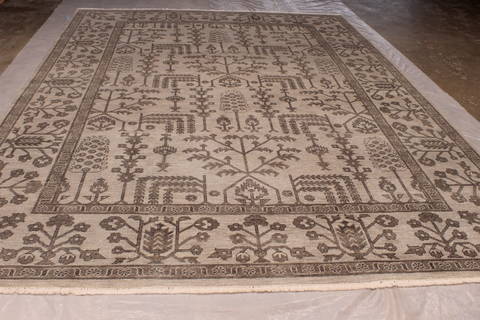 Oushak Grey Hand Knotted 90 X 120 Area Rug 301-135854 Image 2