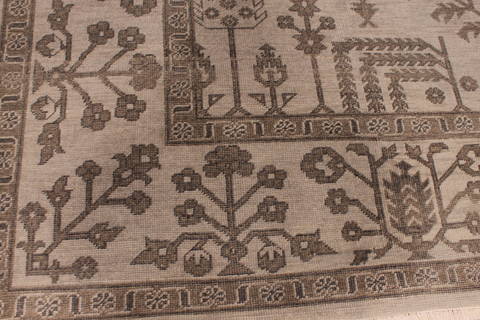 Oushak Grey Hand Knotted 90 X 120 Area Rug 301-135854 Image 3