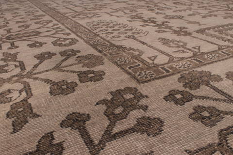 Oushak Grey Hand Knotted 90 X 120 Area Rug 301-135854 Image 4