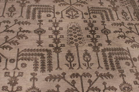 Oushak Grey Hand Knotted 90 X 120 Area Rug 301-135854 Image 5