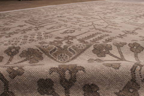 Oushak Grey Hand Knotted 90 X 120 Area Rug 301-135854 Image 6