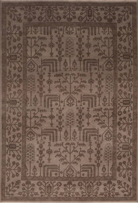 Oushak Grey Hand Knotted 90 X 120 Area Rug 301-135854 Image 0