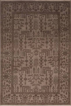 Indian Oushak Grey Rectangle 9x12 ft Wool Carpet 135854