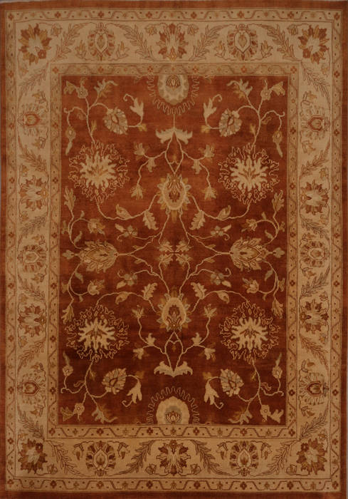 Oushak Brown Hand Knotted 90 X 119 Area Rug 301-135856 Image 0