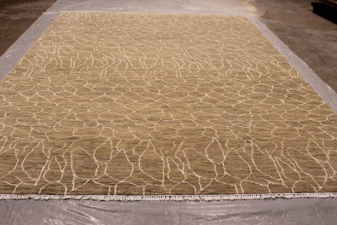Oushak Green Hand Knotted 90 X 1111 Area Rug 301-135857 Image 1