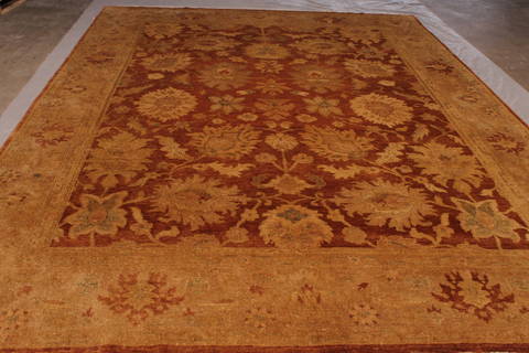 Oushak Brown Hand Knotted 91 X 119 Area Rug 301-135858 Image 2