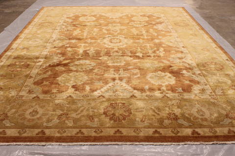 Oushak Brown Hand Knotted 811 X 1111 Area Rug 301-135860 Image 1