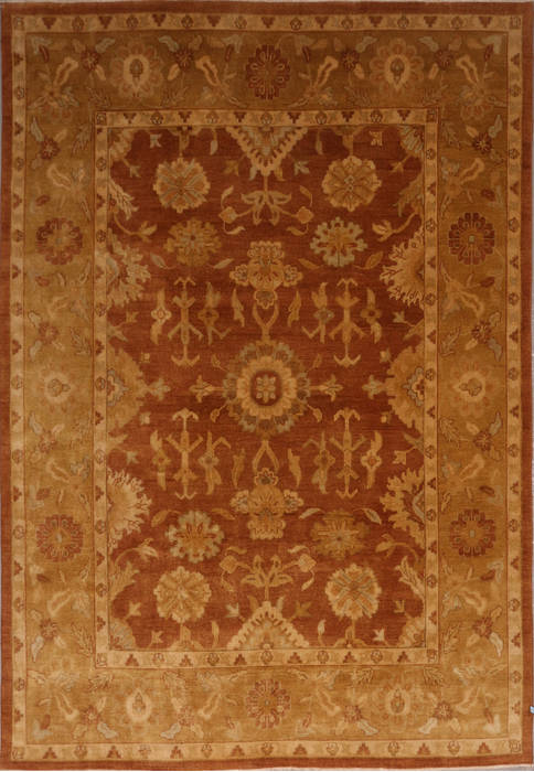 Oushak Brown Hand Knotted 811 X 1111 Area Rug 301-135860 Image 0