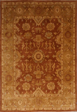 Oushak Brown Hand Knotted 8'11" X 11'11"  Area Rug 301-135860