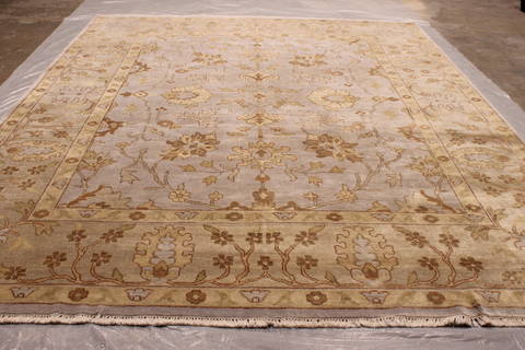 Oushak Green Hand Knotted 92 X 1110 Area Rug 301-135861 Image 1