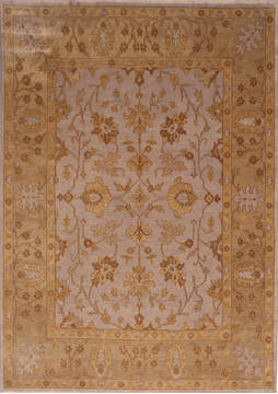 Indian Oushak Green Rectangle 9x12 ft Wool Carpet 135861